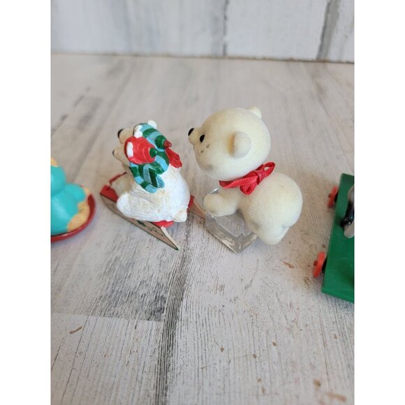 Hallmark merry Miniatures polar bear set cat turkey unique decor - Picture 5 of 8